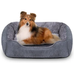 Super Soft Washable Rectangle Pet Bed with Anti-Slip Bottom