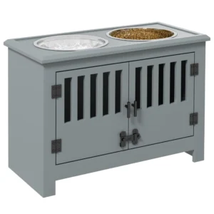 Elevated Dog Feeder with Storage Cabinet