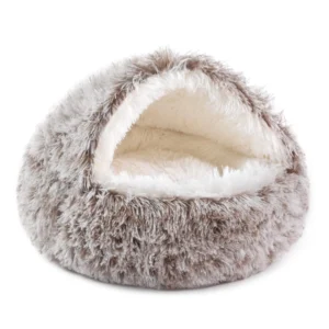 Donut-Style Anti-Anxiety Fluffy Bed for Small to Medium Dogs and Cats